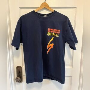 Vintage Y2K Busch Gardens Sheikra Roller Coaster Promo T-Shirt L Navy Blue